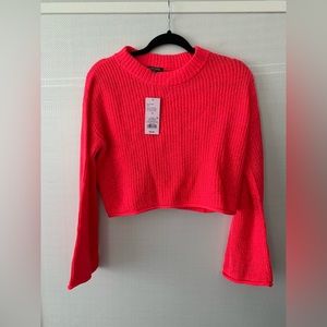 Wild Fable Neon Pink Cropped Sweater